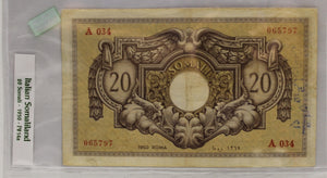 ITALIAN SOMALILAND 20 SOMALI BANKNOTE - DATED 1950 - P 14a