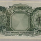 BAHAMAS 4 SHILLING BANKNOTE - NO DATE 1953 - UNC