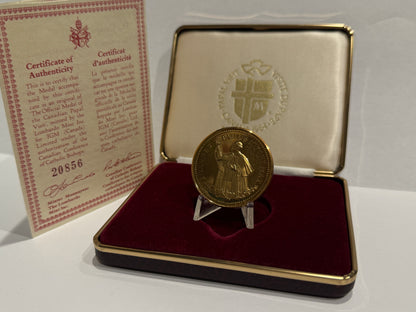 [AUCTION ONLY] 1984 CANADA PAPAL VISIT GOLD PLATED POPE JOHN PAUL II MEDAL