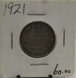1921 CIRCULATION 25-CENT COIN - UNGRADED - AS PICTURED