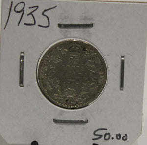 1935 CIRCULATION 25-CENT COIN - UNGRADED - AS PICTURED