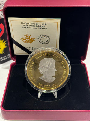 [AUCTION ONLY] 2017 $50 DC COMICS ORIGINALS THE BRAVE AND THE BOLD 3 OZ FINE SILVER COIN