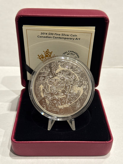 [AUCTION ONLY] 2014 2oz $30 CANADIAN CONTEMPORARY ART FINE SILVER COIN