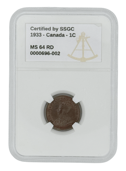1933 1 CENT CANADA – MS 64 – GRADED (346-015)