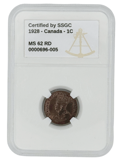 1928 1 CENT CANADA – MS 62 – GRADED (347-004)