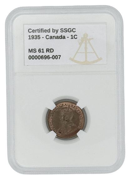 1935 1 CENT CANADA – MS 61 – GRADED (347-001)