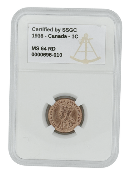 1936 1 CENT CANADA – MS 64 – GRADED (347-008)