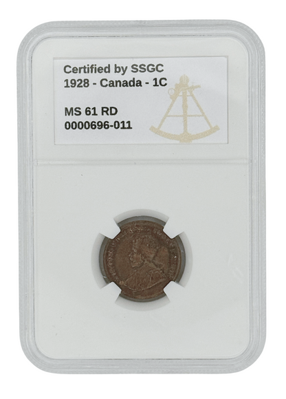 1928 1 CENT CANADA – MS 61 – GRADED (347-009)