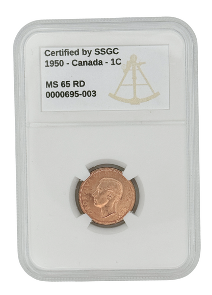 1950 1 CENT CANADA – MS 65 – GRADED (346-003)