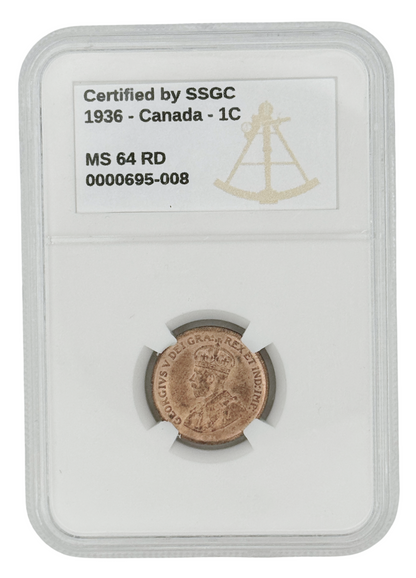 1936 1 CENT CANADA – MS 64 – GRADED (346-011)