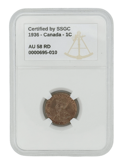 1936 1 CENT CANADA – AU 58 – GRADED (346-009)