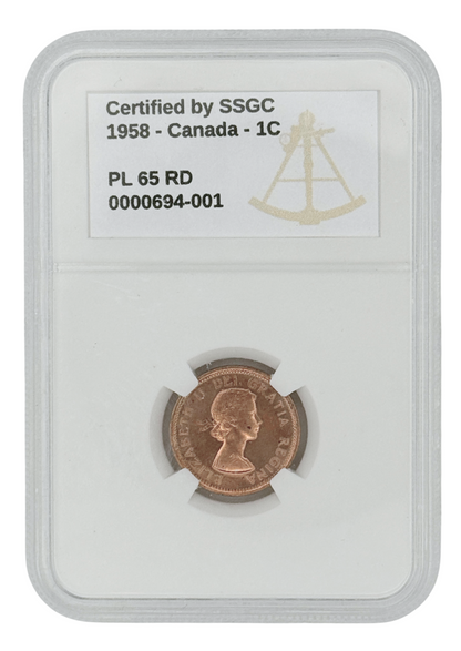1958 1 CENT CANADA – PL 65 – GRADED (348-015)