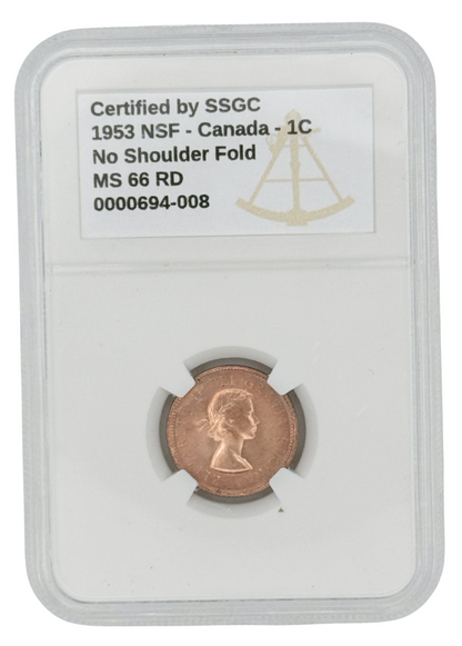 1953 1 CENT CANADA NSF – MS 66 – GRADED (348-005)