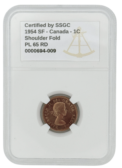 1954 1 CENT CANADA SF – PL 65 – GRADED (348-001)