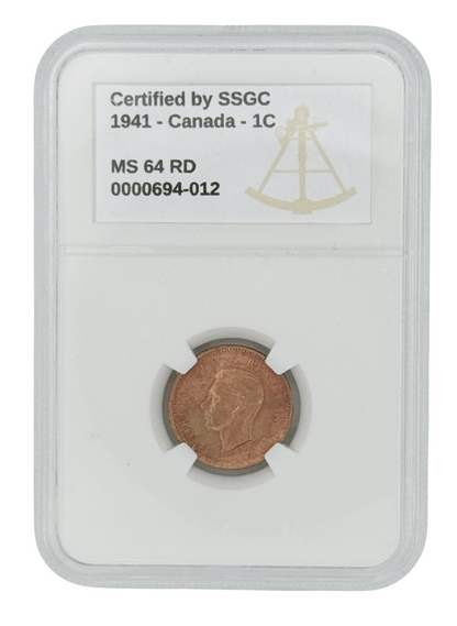 1941 1 CENT CANADA – MS 64 – GRADED (346-012)