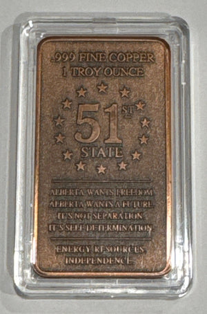 1oz ALBERTA 51ST STATE COPPER BAR