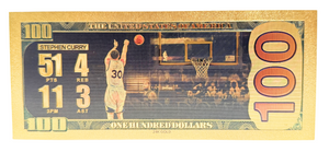$100 NBA: STEPHEN CURRY - NOVELTY GOLD FOIL NOTES