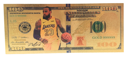 $100 NBA: LEBRON JAMES [THE KING OF LA] - NOVELTY GOLD FOIL NOTES