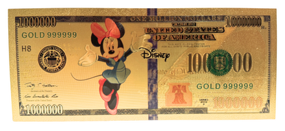 DISNEY: MINNIE MOUSE 1 MILLION NOVELTY GOLD FOIL NOTES