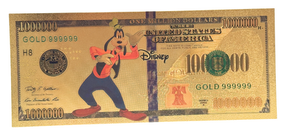 DISNEY: GOOFY 1 MILLION NOVELTY GOLD FOIL NOTES