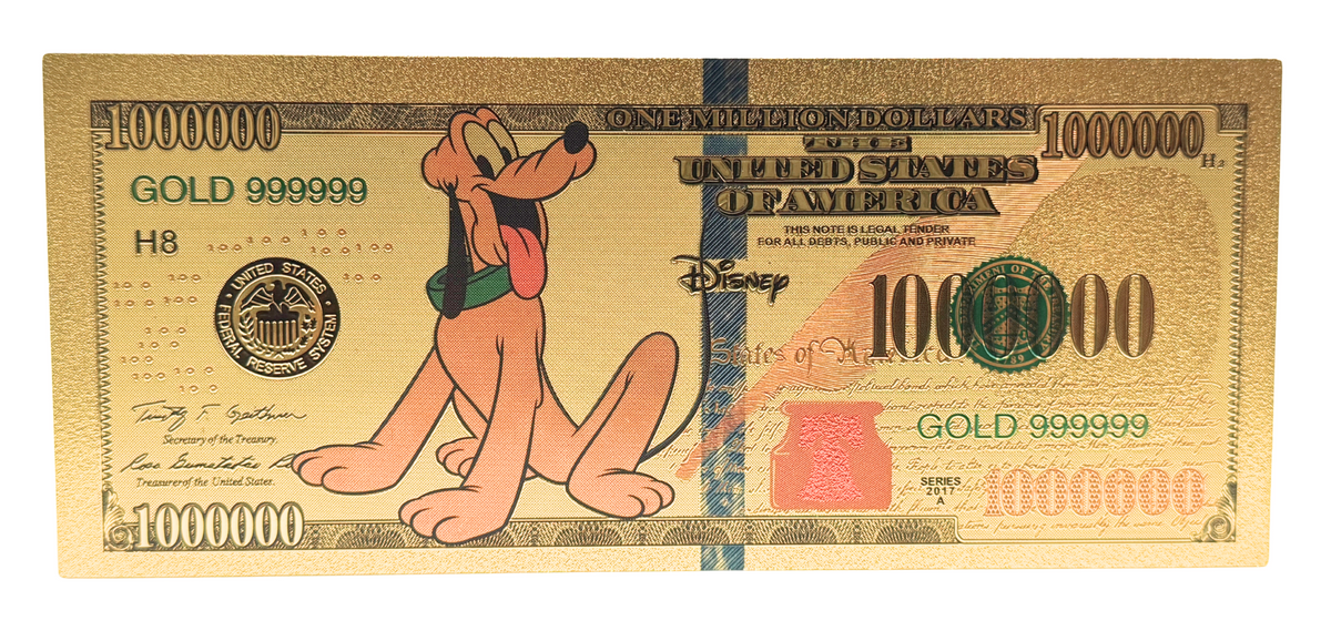 DISNEY: PLUTO 1 MILLION NOVELTY GOLD FOIL NOTES
