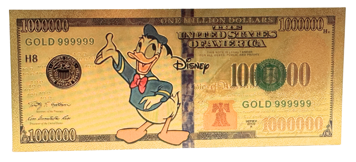 DISNEY: DONALD DUCK 1 MILLION NOVELTY GOLD FOIL NOTES
