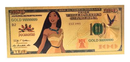 $100 DISNEY: POCAHONTAS NOVELTY GOLD FOIL NOTES
