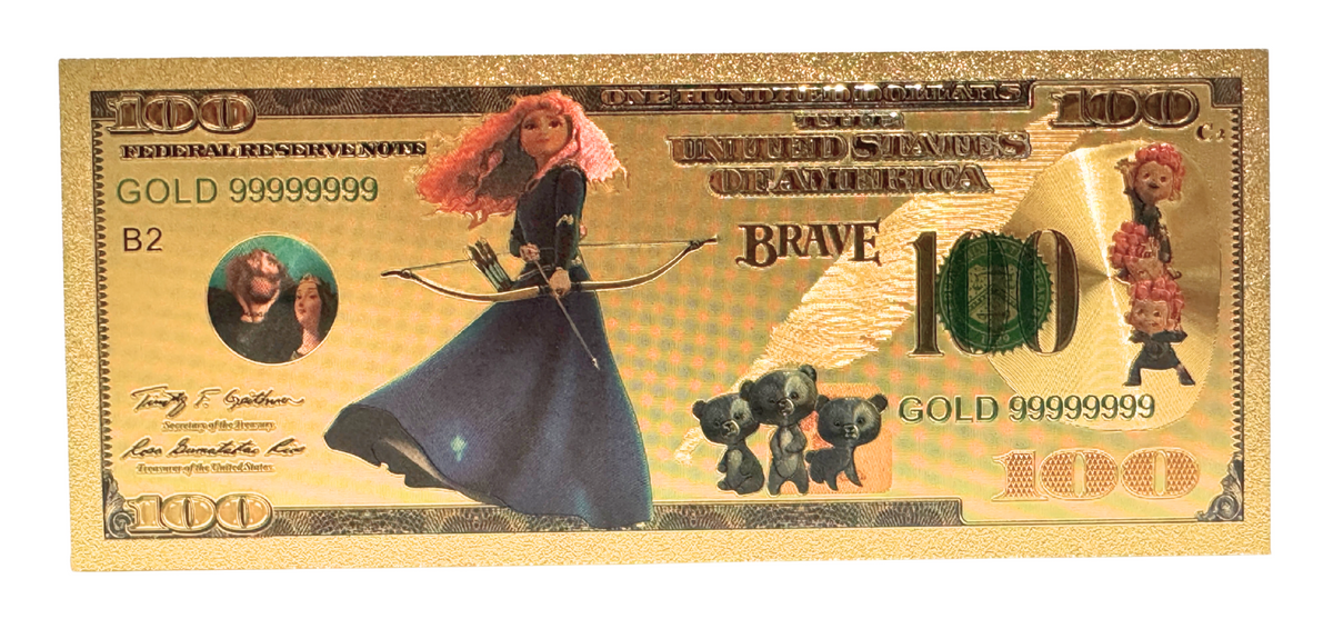 $100 DISNEY: BRAVE NOVELTY GOLD FOIL NOTES