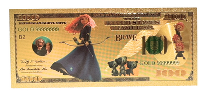 $100 DISNEY: BRAVE NOVELTY GOLD FOIL NOTES