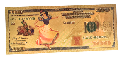 $100 DISNEY: SNOW WHITE NOVELTY GOLD FOIL NOTES