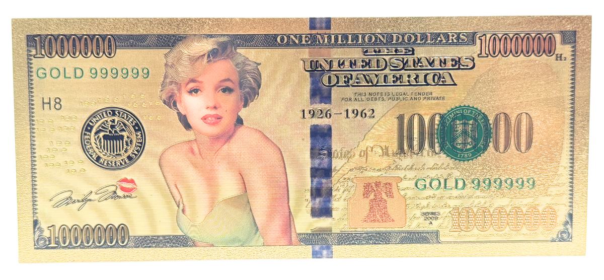 MARILYN MONROE 1 MILLION NOVELTY GOLD FOIL NOTES