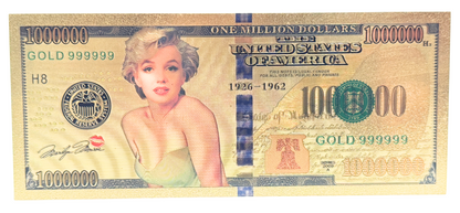 MARILYN MONROE 1 MILLION NOVELTY GOLD FOIL NOTES