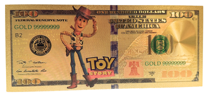$100 DISNEY TOY STORY: WOODY NOVELTY GOLD FOIL NOTES