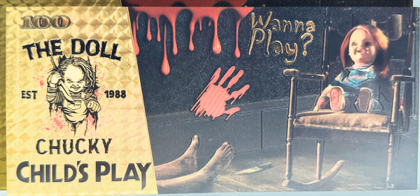 $100 CHILD'S PLAY: CHUCKY NOVELTY GOLD FOIL NOTES