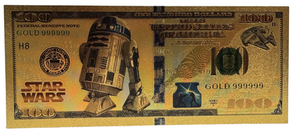 $100 STAR WARS: R2-D2 NOVELTY GOLD FOIL NOTES