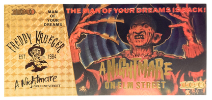 $100 A NIGHTMARE ON ELM STREET: FREDDY KRUEGER NOVELTY GOLD FOIL NOTES