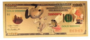 $100 SNOOPY NOVELTY GOLD FOIL NOTES