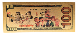 $100 SNOOPY NOVELTY GOLD FOIL NOTES