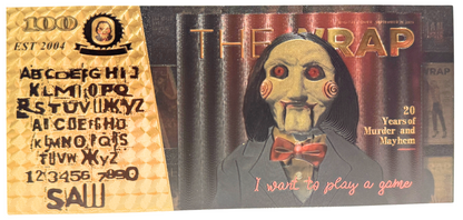 $100 SAW: JIGSAW NOVELTY GOLD FOIL NOTES