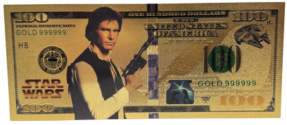 $100 STAR WARS: HAN SOLO NOVELTY GOLD FOIL NOTES