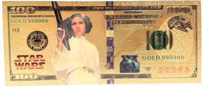 $100 STAR WARS: PRINCESS LEIA NOVELTY GOLD FOIL NOTES
