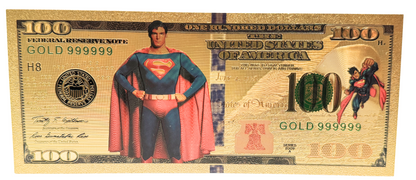 $100 DC COMICS: SUPERMAN NOVELTY GOLD FOIL NOTES