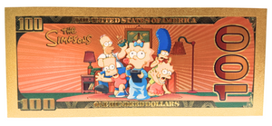 $100 SIMPSONS: BART NOVELTY GOLD FOIL NOTES