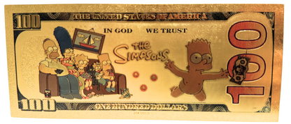 $100 THE SIMPSONS: MAGGIE NOVELTY GOLD FOIL NOTES