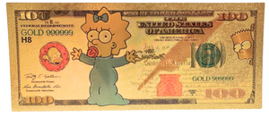 $100 THE SIMPSONS: MAGGIE NOVELTY GOLD FOIL NOTES
