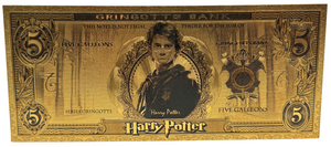 5 GALLEONS HARRY POTTER: HARRY POTTER NOVELTY GOLD FOIL NOTES