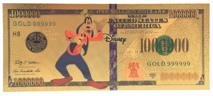 DISNEY: GOOFY - 1 MILLION NOVELTY GOLD FOIL NOTES
