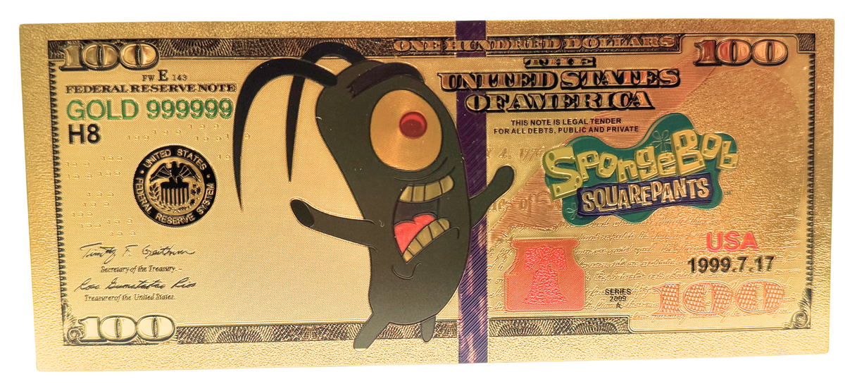 $100 SPONGEBOB: PLANKTON NOVELTY GOLD FOIL NOTES