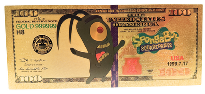 $100 SPONGEBOB: PLANKTON NOVELTY GOLD FOIL NOTES