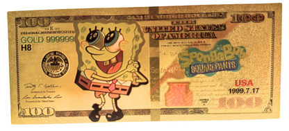 $100 SPONGEBOB: SPONGEBOB NOVELTY GOLD FOIL NOTES